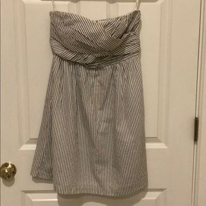 Strapless seersucker dress